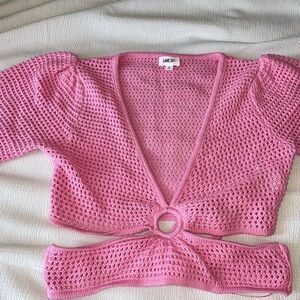 Pink knit top